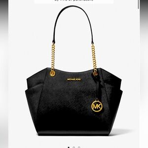 Michael Kors Large Saffiano Bag with Gold accents.